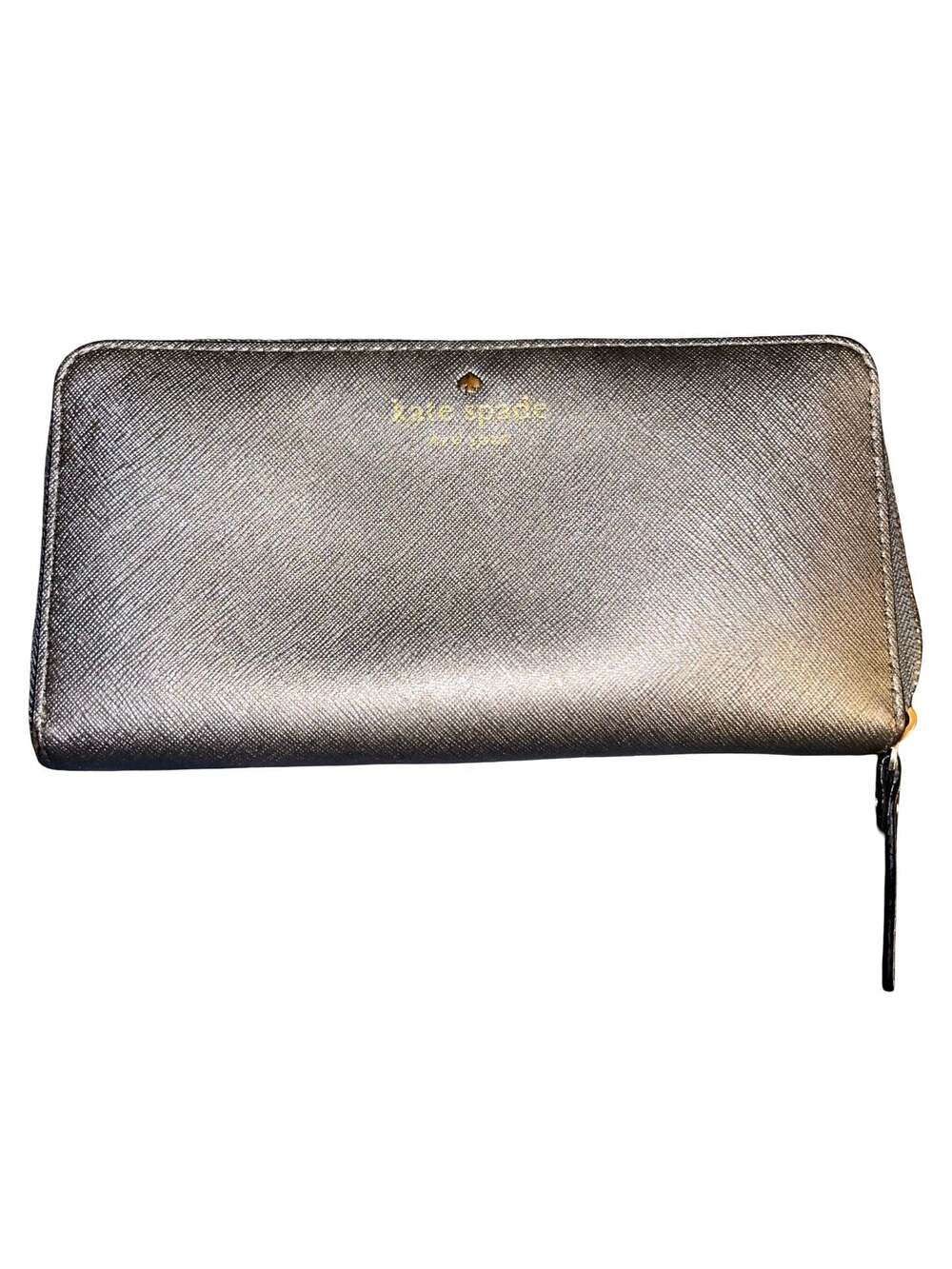 Kate Spade Metallic Saffiano Leather Lacey Zip Around Continental Wallet